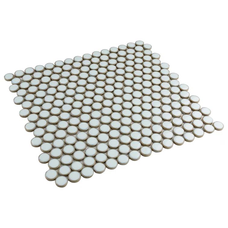 Merola Tile Hudson Penny Round 11-7/8 " x 12-5/8 " Porcelain Mosaic Floor & Wall Tile