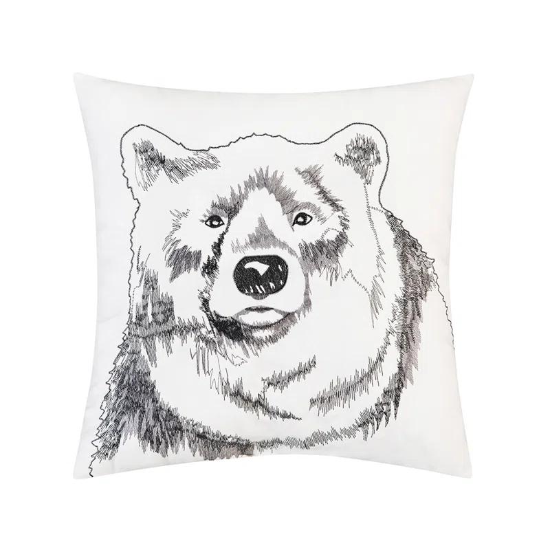C&F Home Bear Portrait Indoor / Outdoor Embroidered Throw Pillow