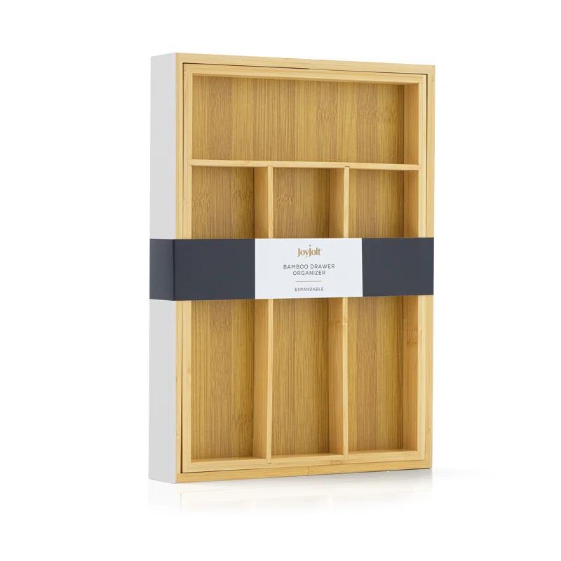 JoyJolt JoyJolt Bamboo Expandable Flatware Drawer Organizer for Kitchen Utensils