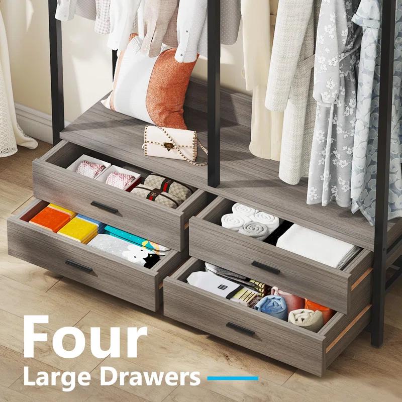 Heavy Duty Garment Rack With 4 Drawers