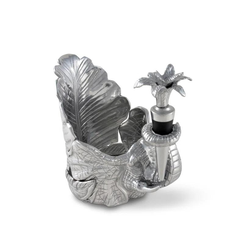 Arthur Court Designs Elephant Wine Caddy and Bottle Stopper