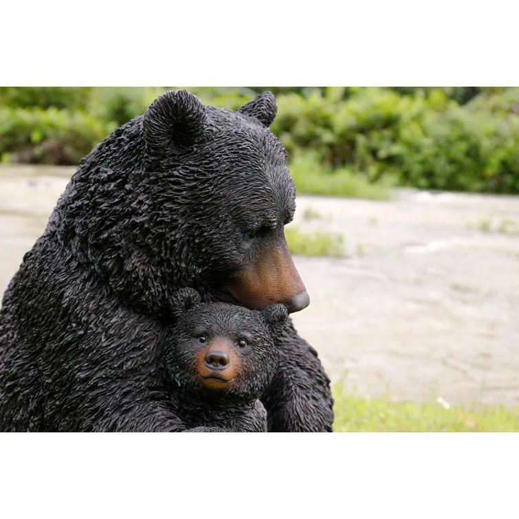 Hi-Line Gift Ltd. Bear Mother and Child Embracing Statue