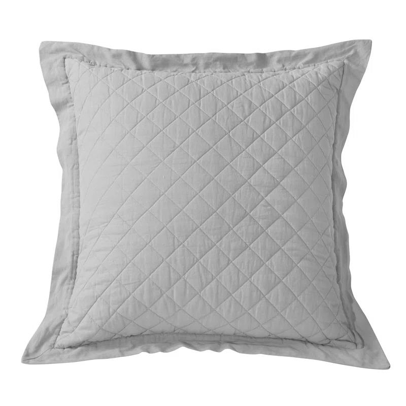 HiEnd Accents Diamond Linen Cotton Quilted Classic Chic Modern Rustic Pillow Sham