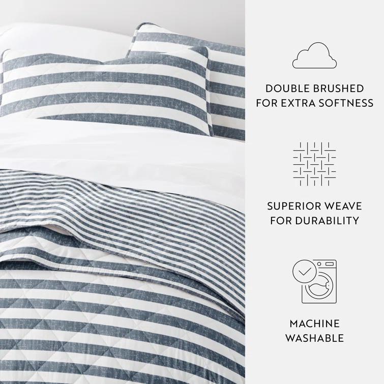 Becky Cameron Quilt Set- Lightweight - All Season Coastal Stripe Bedding
