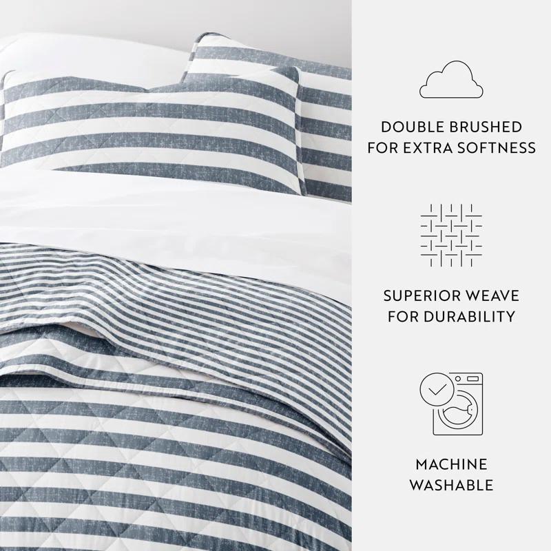 Becky Cameron Quilt Set- Lightweight - All Season Coastal Stripe Bedding