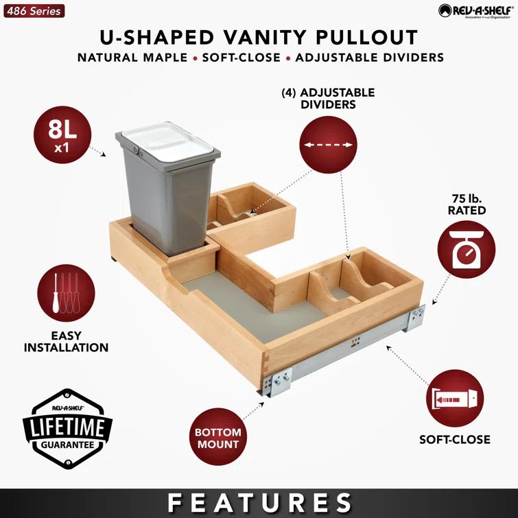 Rev-A-Shelf Rev-A-Shelf Wood Vanity Sink Cabinet Pull Out Organizer