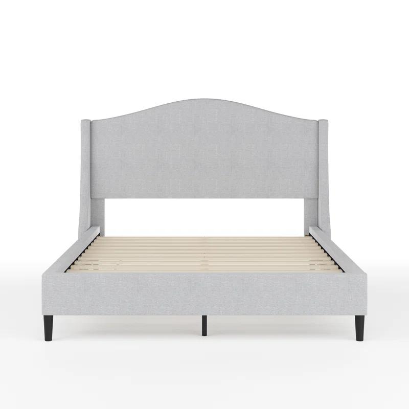 Martha Stewart Martha Stewart Amelia Upholstered Platform Bed With Curved Headboard