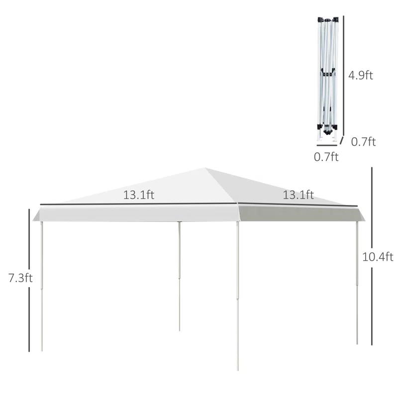 SHANRUGUOJI Outsunny 13' X 13' Pop Up Canopy Tent, Instant Sun Shelter, Tents For Parties, Height Adjustable, With Wheeled Carry Bag For Outdoor, Garden, Patio, Parties