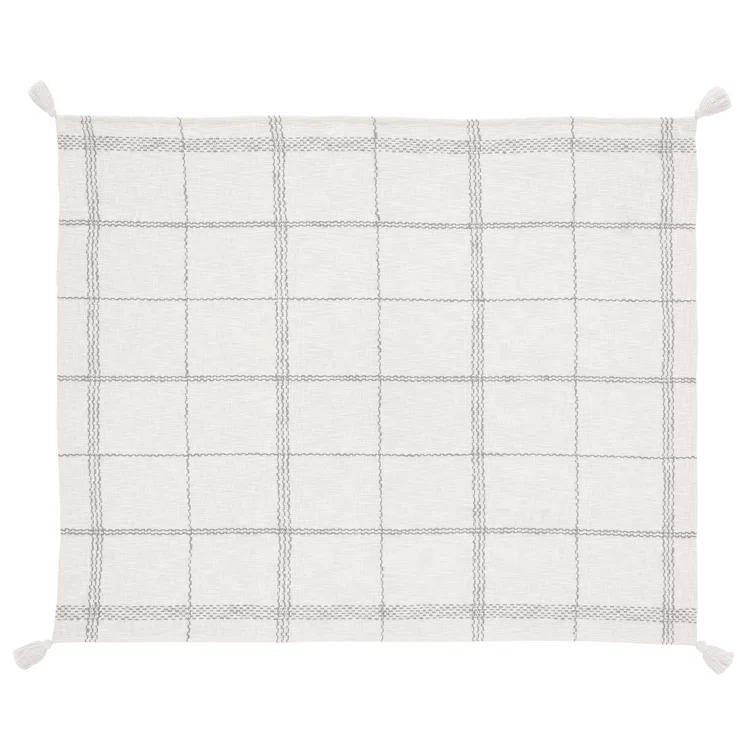 VCNY Piri Plaid Woven Slub Cotton Throw Blanket, 50" x 60"