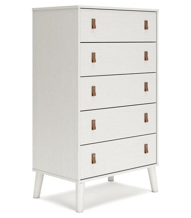 Aprilyn 5 Drawer 29.88" W Lingerie Chest withInterchangeable Leather Handles