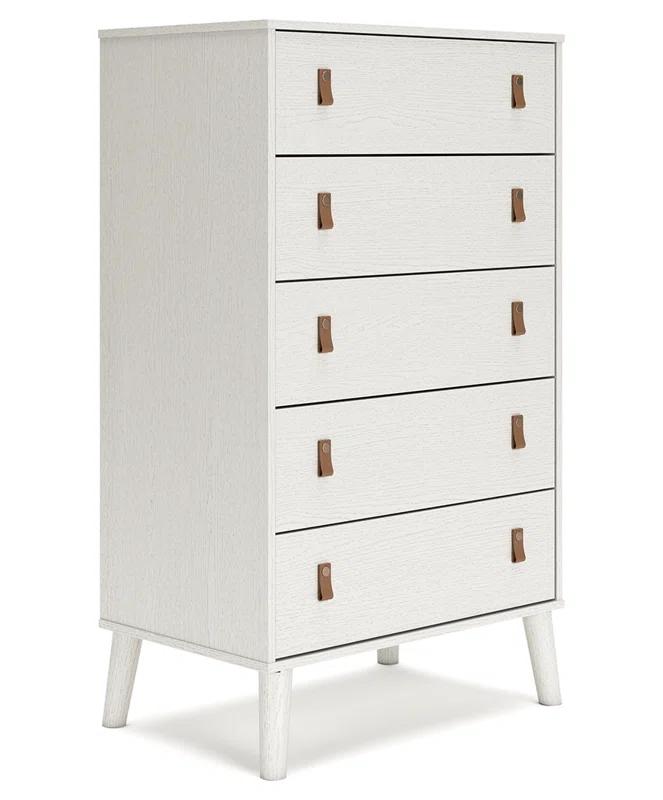 Aprilyn 5 Drawer 29.88" W Lingerie Chest withInterchangeable Leather Handles