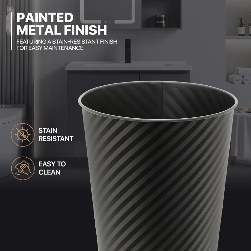 1.3 Gallon Trash Can Metal Wastebaskets Waste Basket Recycling Garbage Container Bin for Home Office (Set of 2)