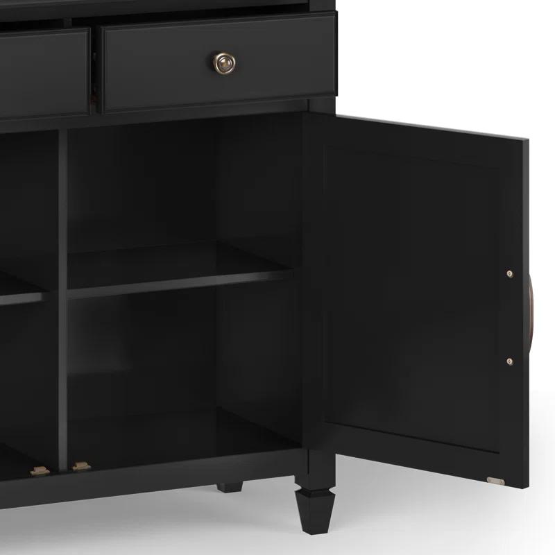 Simpli Home Connaught Solid Wood 2 - Door Accent Cabinet Entryway Storage Cabinet