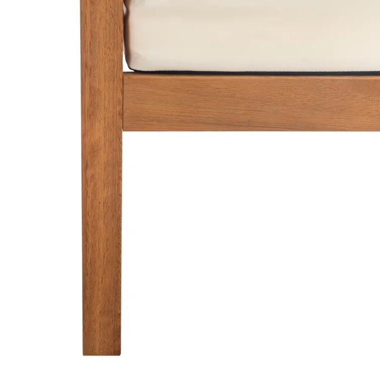 Natural Eucalyptus 4-Piece Sofa Seating Group with White Cushions