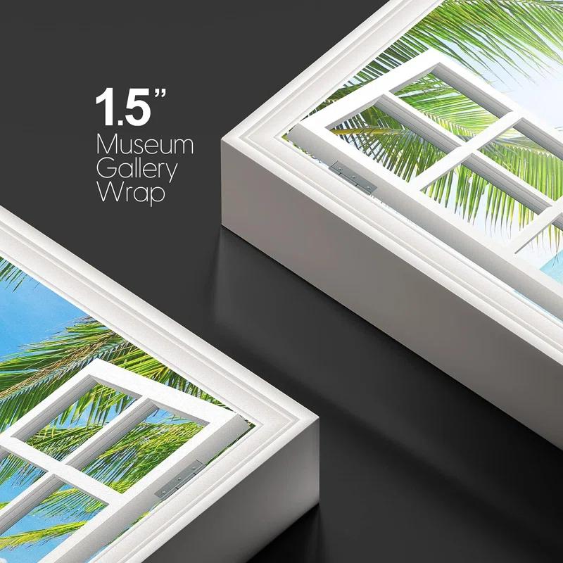 IDEA4WALL Window Scenery " Landscape Tropical Palm Tree Beach Nature Wilderness "