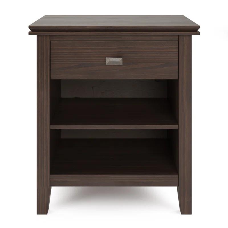 Simpli Home Artisan 24"W Solid Wood Nightstand with Drawer and Shelves