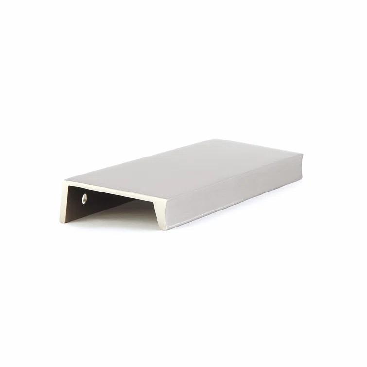 Modern 5" Brushed Nickel Finger Pull with Mounting Hardware