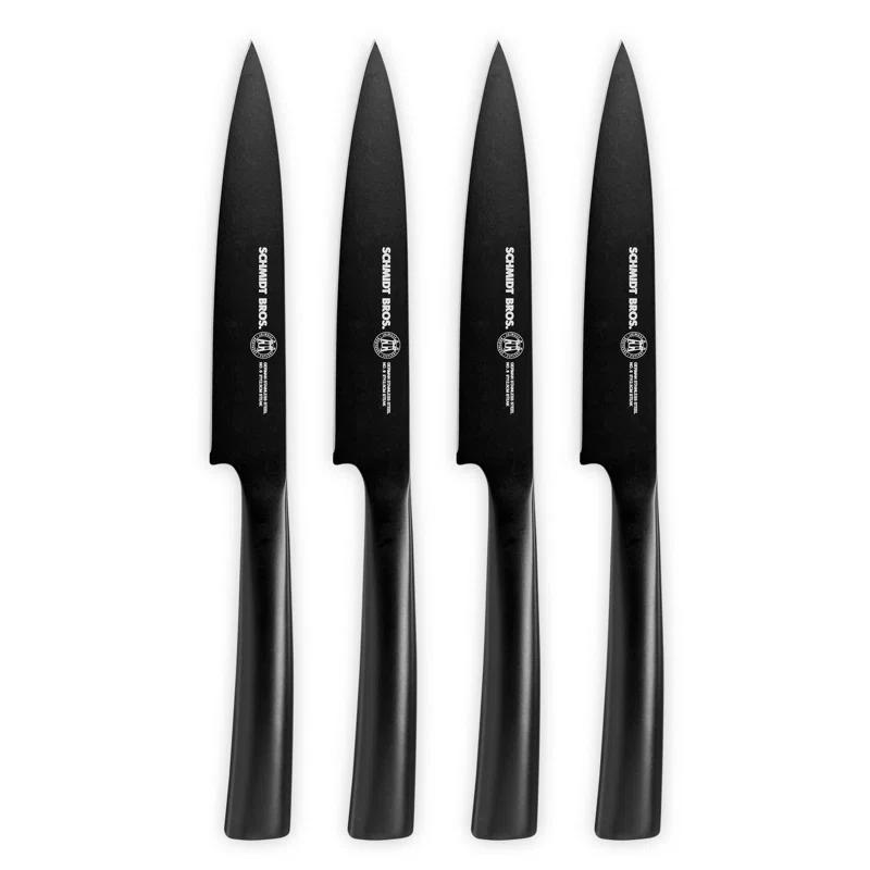 Schmidt Brothers Cutlery Jet Black 4-Piece Steak Knife Set