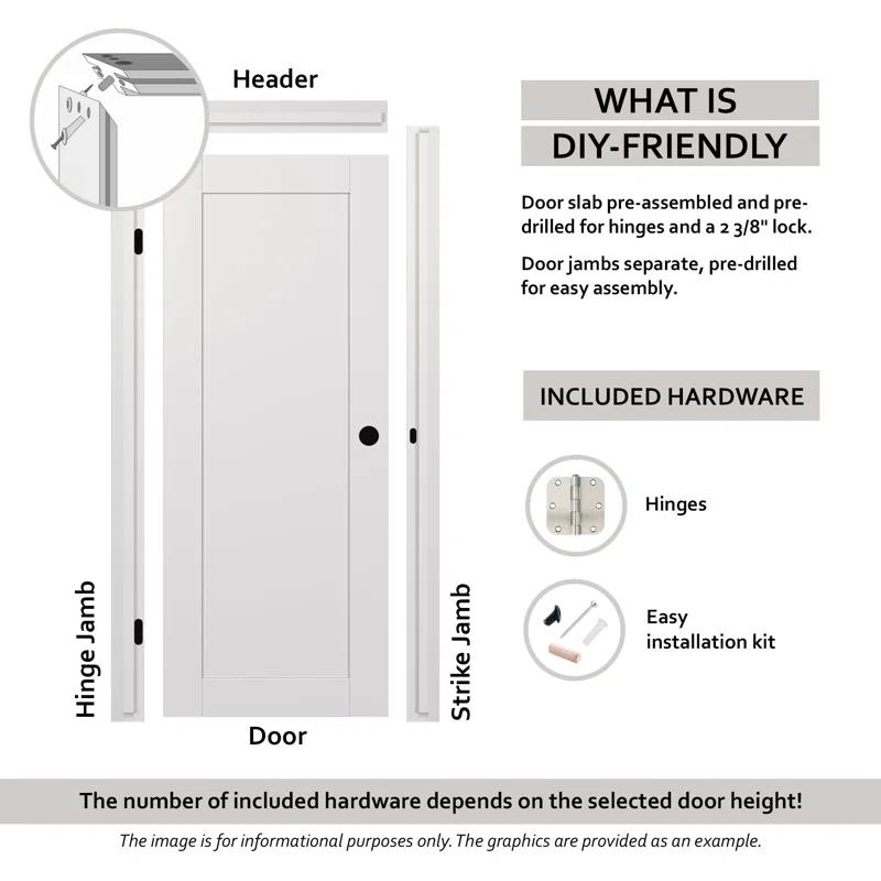 Belldinni Romi DIY-friendly Solid Manufactured Wood and Glass Prefinished Standard Single Prehung Door