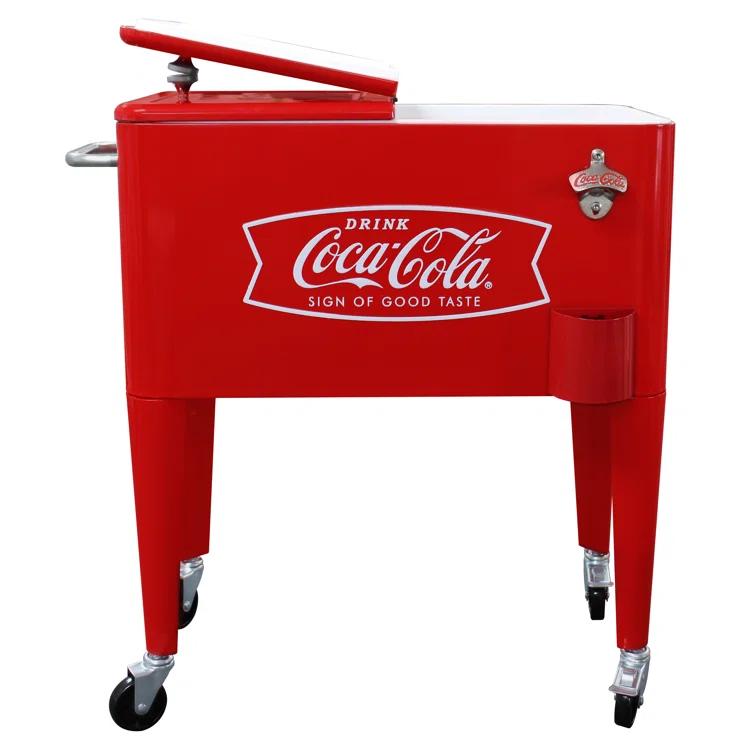 Leigh Country Leigh Country 60 Quarts Serving Station / Cart Cooler with wheels in Red