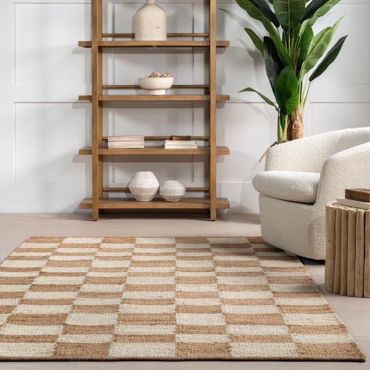 Hokku Designs Izara Checkered Jute Area Rug