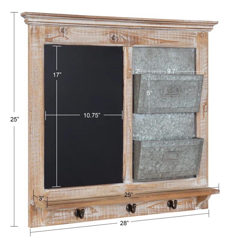 Kate and Laurel Solid Wood Wall Organizer