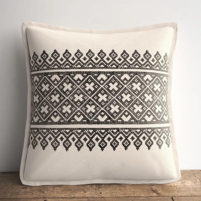 Pentas Geometric Linen Throw Pillow