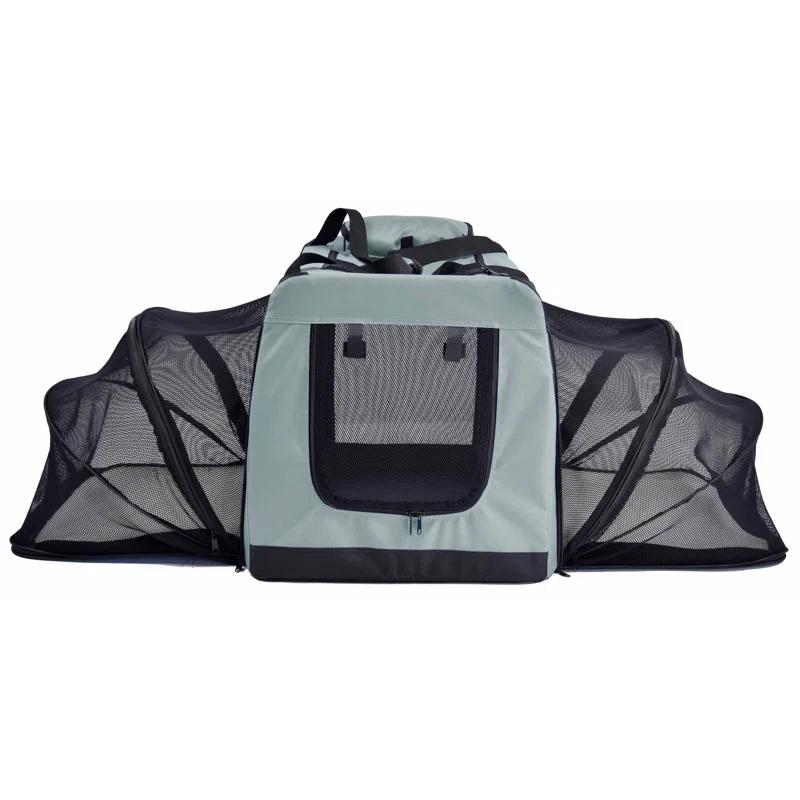 Pet Life 'Hounda Accordion' Metal Framed Soft-Folding Collapsible Dual-Sided Expandable Pet Dog Crate