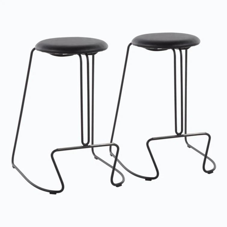 Wenty Upholstered Counter Stool with Metal Frame (Set of 2)