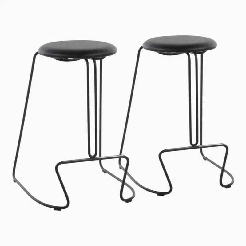 Wenty Upholstered Counter Stool with Metal Frame (Set of 2)