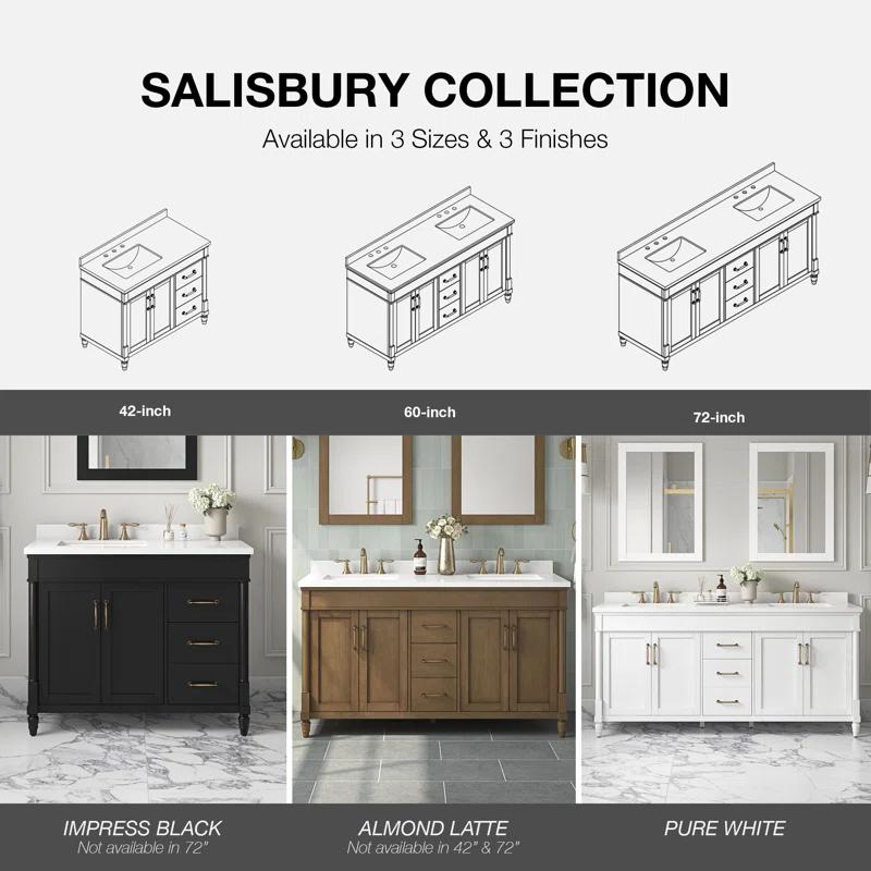 Ove Decors OVE Decors Salisbury 72 in. Double Sink Bathroom Vanity in Pure White