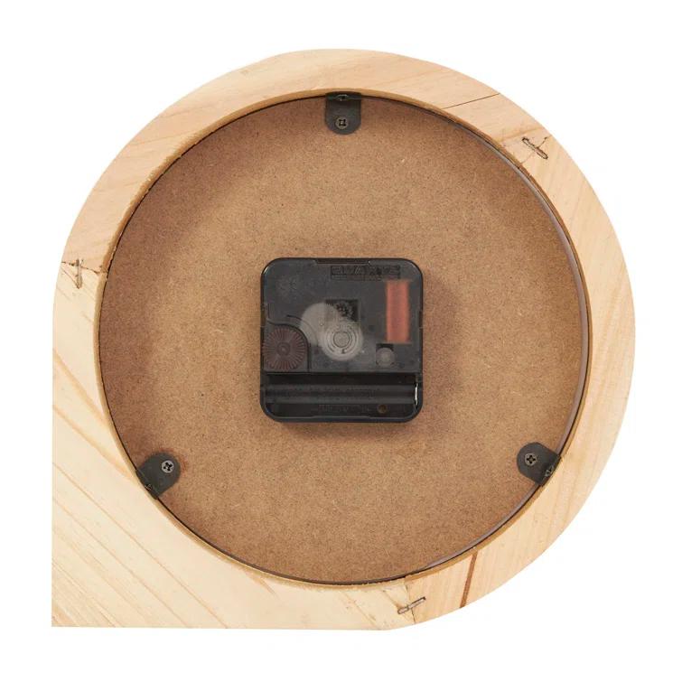Cole And Grey Wood Round Abstract Clock