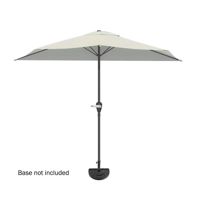 Pure Garden Summertime Umbrellas 3 Half Umbrella Outdoor Patio Shade - 9' Patio Umbrella with Easy Crank - Small Canopy for Balcony, Table, or Deck by Pure Garden
