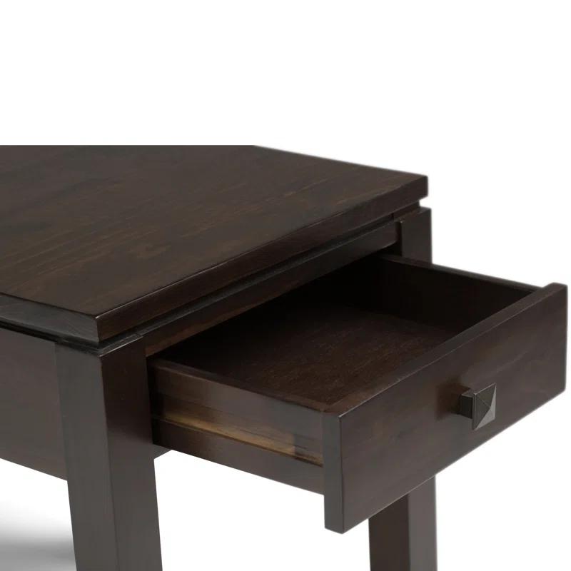 Simpli Home Cosmopolitan 18"W Solid Wood Contemporary Square End Table with Drawer