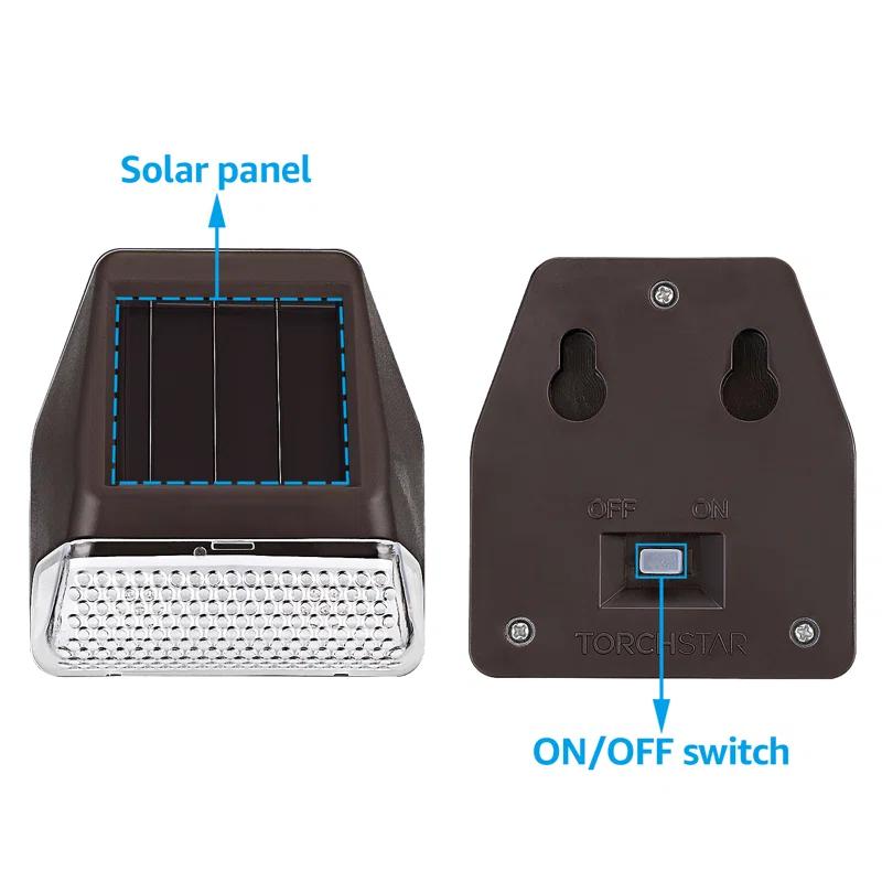 Low Voltage Integrated LED Solar Deck Lights Dusk to Dawn for Fence Stairs Waterproof (Set of 6)