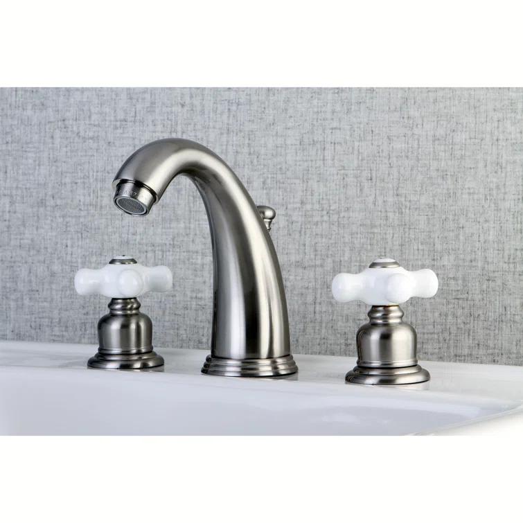 Kingston Brass Kingston Brass Victorian Two-Handle 3-Hole Deck Mount Widespread Bathroom Faucet with Retail Pop-Up Drain KB988PX