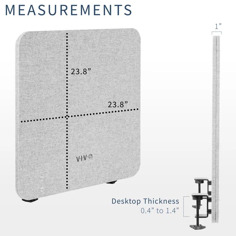 VIVO Clamp-on 24" x 24" Desktop Privacy Panel (PP-1-V024G Series)