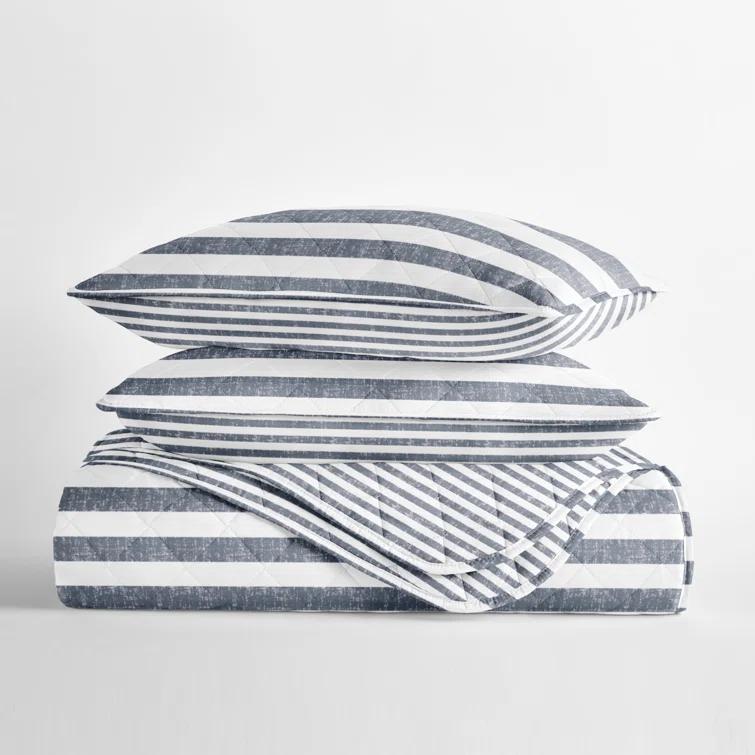 Becky Cameron Quilt Set- Lightweight - All Season Coastal Stripe Bedding