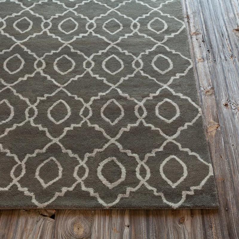Stella Patterned Contemporary Wool Charcoal/Cream Area Rug