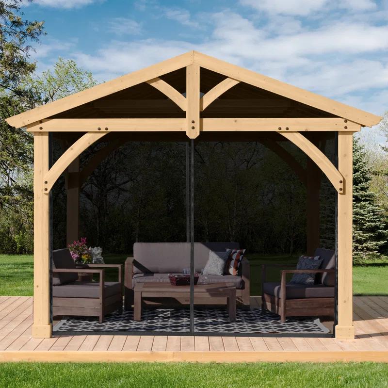 Yardistry 11 ft. x 13 ft. Meridian Carolina Pavilion Mosquito Mesh Kit