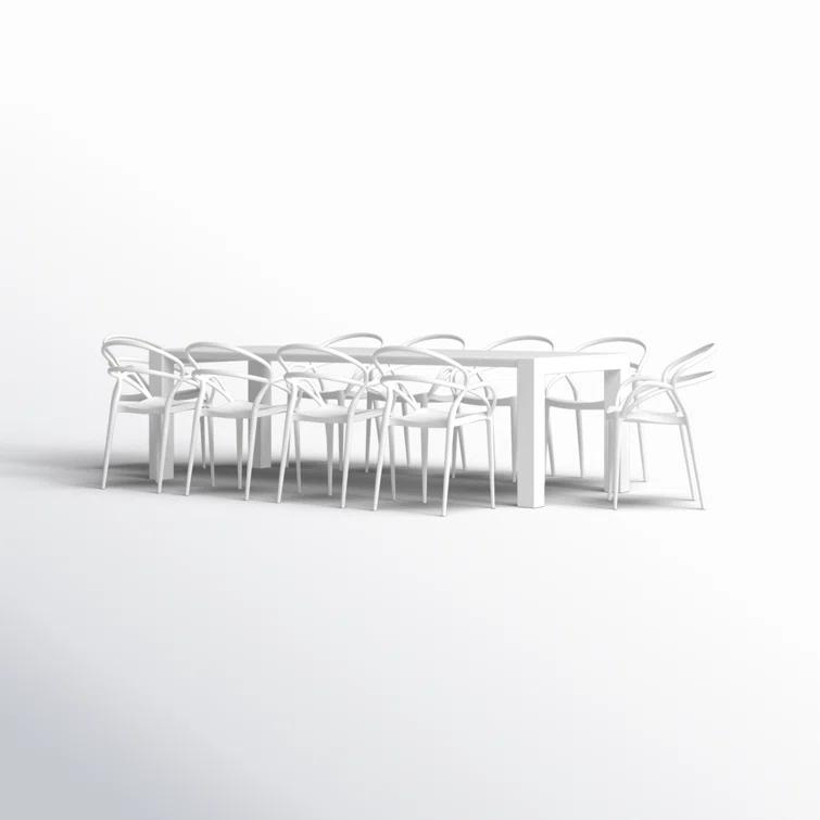 Comet 39.37'' Rectangular 10 - Person Outdoor Dining Set