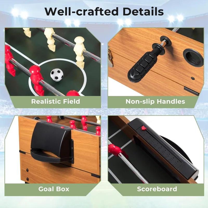 JETEHO Multi Game Table, 3-In-1 48" Combo Game Table W/Soccer, Billiard, Slide Hockey, Wood Foosball Table, Perfect For Game Rooms, Arcades, Bars, Parties, Family Night