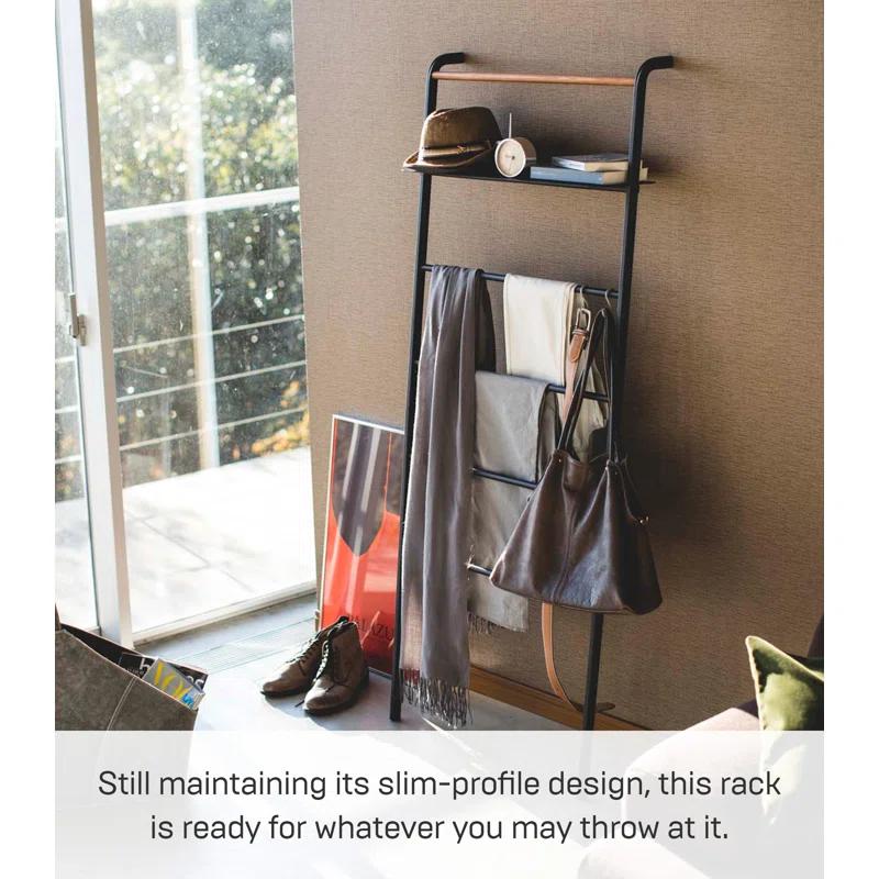 Yamazaki Home Leaning Ladder With Shelf, Space Saving, Steel