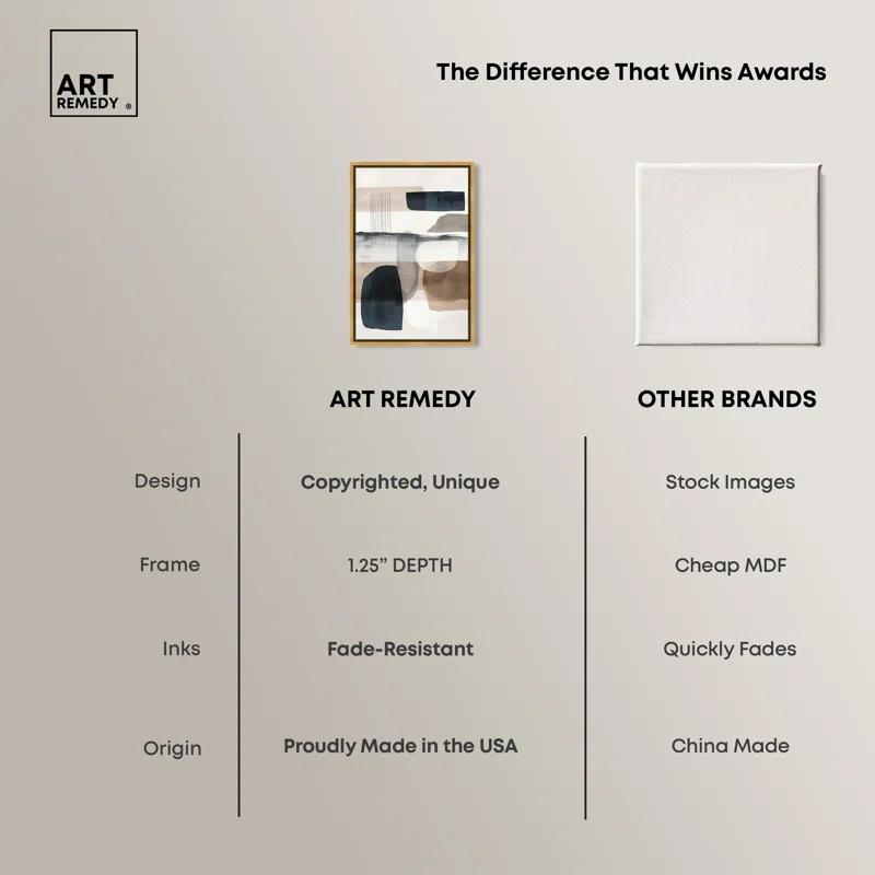 Art Remedy Shapes Abstracts " Layers Of Depth " by Art Remedy on Canvas