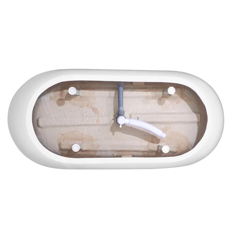 Staykiwi 67'' x 29'' Freestanding Soaking Plastic / Acrylic Bathtub JJCS04BT-67