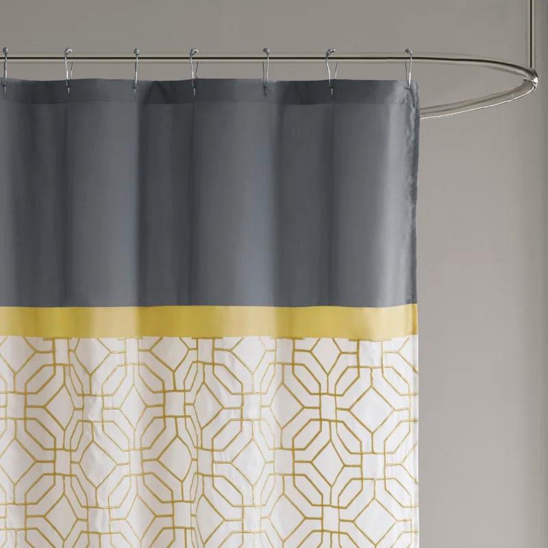 510 Design Donnell Embroidered and Pieced Shower Curtain