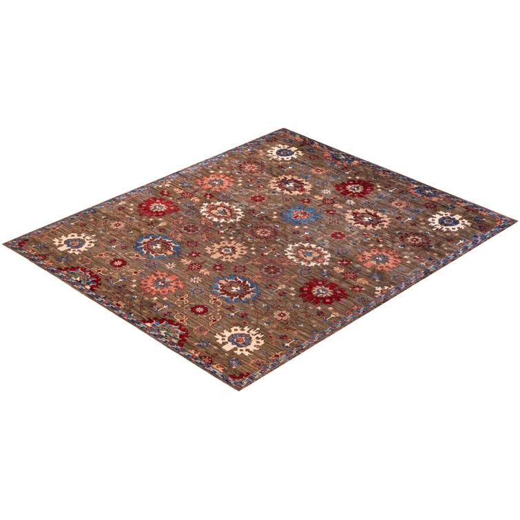 Isabelline Demontra One-of-a-Kind 8' 3" X 9' 10" New Age Wool Area Rug Brown