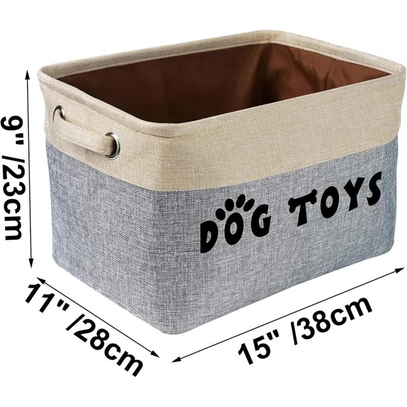 Archie & Oscar™ Dog Toy Basket, Collapsible Dog Toy Bin Box With Comfortable Handles, Large Dog Toy Storage Organizer For Dog Accessories, Pet Toys, Dog Coat & Clothing