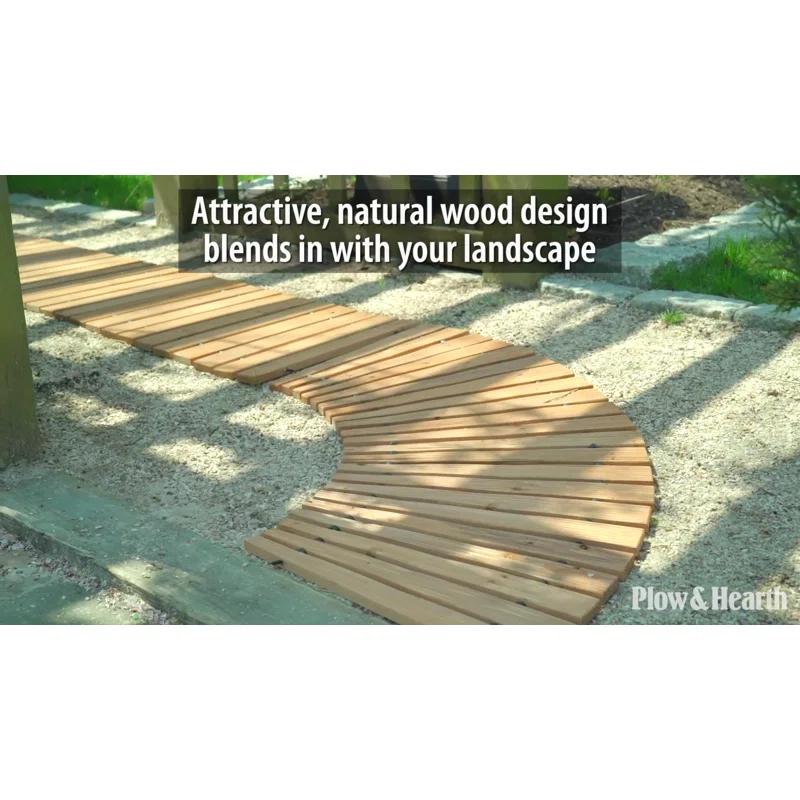 Plow & Hearth 4'L Roll-Out Curved Hardwood Pathway