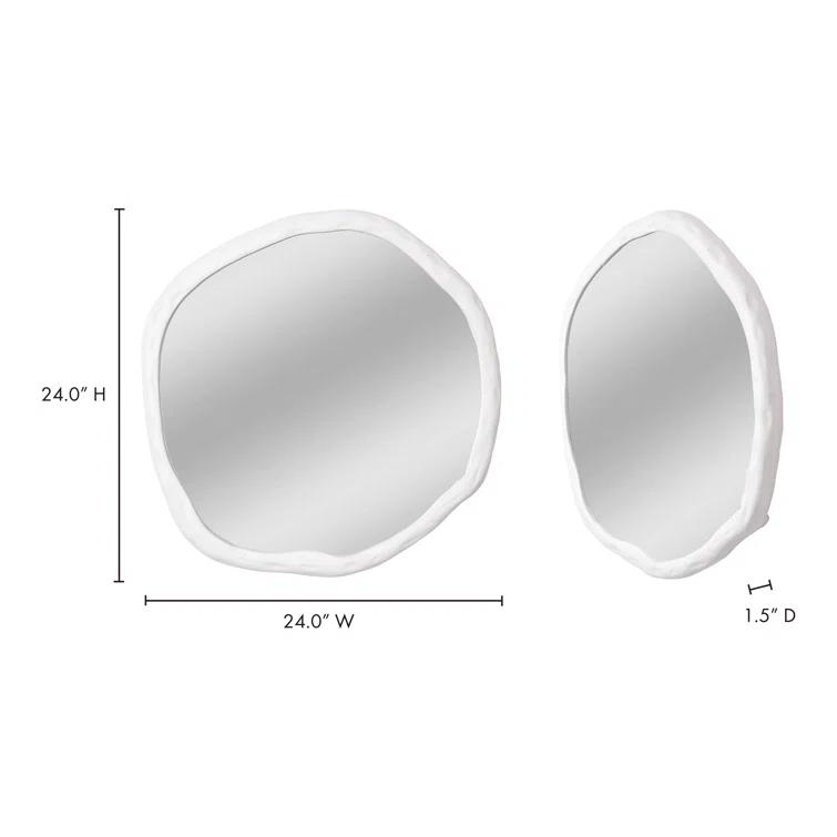 Rogelio Round Mirror - Small / White